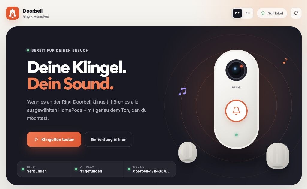 Ring HomePod Doorbell web interface